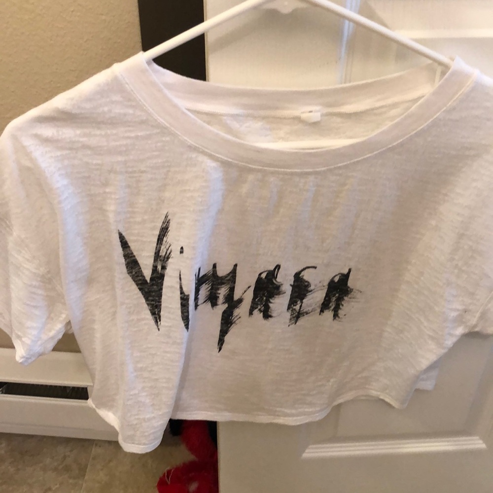 lululemon athletica White Crop Top with Black Graphic